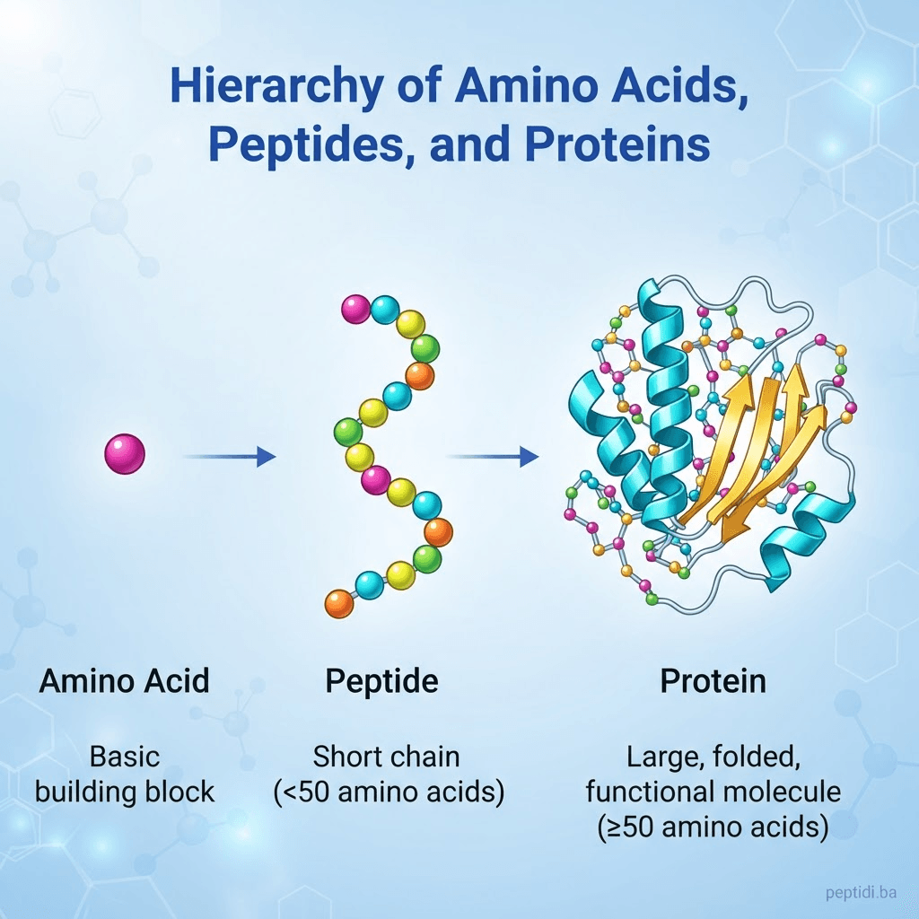 Koja je razlika između peptida, proteina i aminokiselina? - vodič i preporučeni peptidi na Peptidi.ba