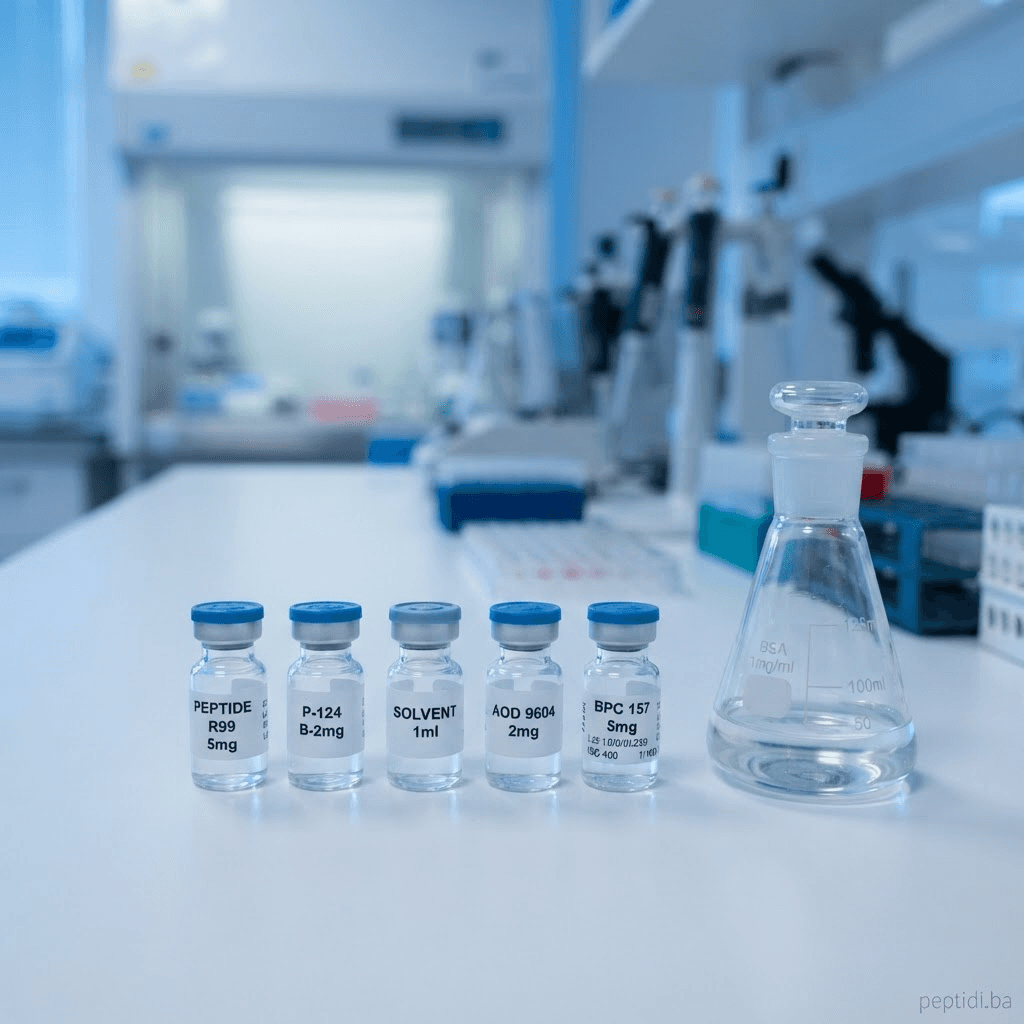Premium istraživački peptidi u laboratorijskim bočicama